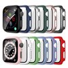 12 Pack Case Compatible for Apple Watch 44mm SE (2nd Gen) Series 6 5 4 SE Tempered Glass Screen Protector, Haojavo Full Hard PC Scratch Resistant Bumper Protective Cover for iWatch Accessories