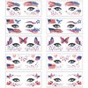 4th of July Temporary Tattoos, 10 Sheets Independence Day Face Tattoos Stickers American Flag Red White & Blue Design Temporary Tattoos Sticker Patriotic Theme Memorial Day Decoration Party Supplies