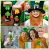 HOWAF 96pcs St. Patrick's Day Temporary Tattoos,Glitter Shamrock Tattoo Stickers for Irish Party Decorations,Lucky Clover Face Tattoos with Leprechaun for Green Party Parade Makeup