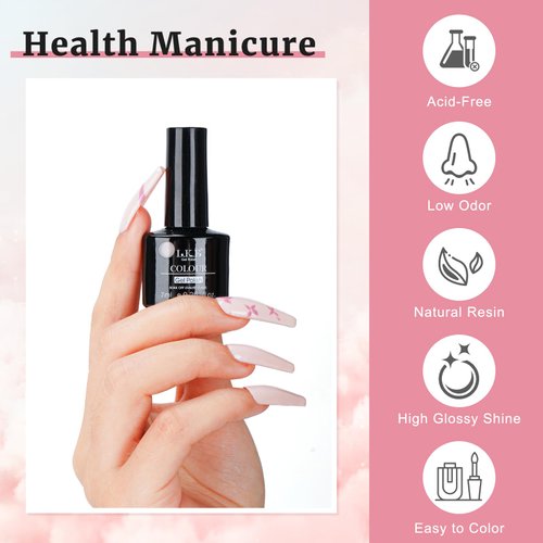 LKE Nude Pink Gel Nail Polish Set 6 Colors Purple Neutral Brown Gel Polish Set Gel Nail Kit Soak Off U V/LED Nail Lamp Nail Art Design Manicure Pedicure for Home DIY & Salon