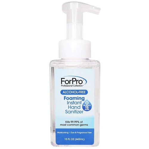 ForPro Alcohol-Free Foaming Instant Hand Sanitizer, Moisturizing, Dye and Fragrance Free Sanitizer, 15 Ounce Pump Bottle