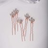 YERTTER Wedding Hair Pins Set of 5 Hair Pins Rhinestones Bridal Clip Accessories for Bride and Bridesmaids (Rose Gold)