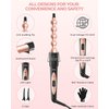 5 in 1 Curling Wand Set: Ohuhu Curling Iron Wand 5Pcs 0.35 to 1.25 Inch Interchangeable Ceramic Barrel Heat Protective Glove 2 Clips Dual Voltage Hair Curler for Girl Women Mother Gift Rose Gold