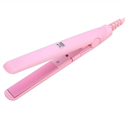 Hair Straightener Flat Iron & Curler, 2 in 1 Mini Bangs Hair Straightener Beauty Flat Iron Heating Curler Ceramic Tourmaline Plate Ionic Flat Iron Hair Curler & Straightener