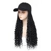 Goddess Box Braids Braiding Hair Baseball Cap Hat Wig Bohemian Curly Ends Braids Hat with Braided Boho Hair Extensions for Black White Women Synthetic Braids Hat Wig with Hair Attached (20inch, 1B)