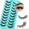 APCYUST Mink Lashes Wispy Eyelashes Natural Fake Lash Pack Fluffy Lashes False Short Strips Eyelash 3D Cat Eye Pestañas Cluster Set that Looks Like Extensions for Daily Makeup (Hybrid+Wispy Lash)