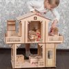 AUEAR, 1:12 Dollhouse Miniature Furniture Unpaint Wooden Doors for DIY Scene Doll Home Furniture Craft (2 Panel Style A)