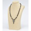 Ecooon Cross pendant hematite magnetic therapy necklace for men and women, healing stone jewelry unisex 22" length
