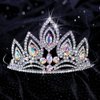 Anderson's Elizabeth Clear and Iridescent Rhinestone Black Tiara For Women And Girls, 3.25 Inches, Wedding Tiara, Queen Or Princess Prom Tiara For Homecoming, Pageant, School Dance, Costume, Party