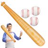durony 4 Pieces Inflatable Baseball Set Include 3 Pieces 2.5 Inch Soft PU Foam Baseball 1 Piece 29.5 Inch Baseball Bat Sports Party Favors Baseball Toys for Pool Beach Sports Game Birthday Party