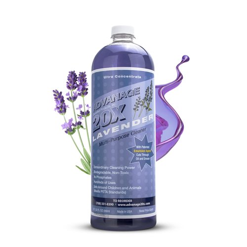 All Purpose Cleaner Concentrate - Advanage 20X The Wonder Cleaner Lavender for All Surfaces Around The Home, Oil and Grease | Multipurpose Cleaner For All Household Cleaning Needs | 32Oz