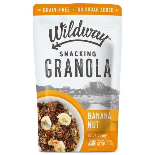 Wildway Keto Granola | Banana Nut | Grain-Free, Certified Gluten-Free Cereal | Vegan, Low Carb | No Sugar Added | Paleo-Friendly | Non-GMO Fruit & Nut Clusters | Nutrient-Rich Snack | 8 oz