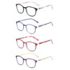 JM Reading Glasses Set of 4 Quality Spring Hinge Readers Men Women Glasses for Reading +3.0 Mix Color