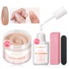 Nail Repair Kit Transparent Nude Brown Broken Cracked Split Weak Nails, Ideal Solution Emergency Easy Quick Fix Dip Powder 28g 1 Oz Quick-Drying Repair Glue 10ml Nail File & Nail Buffer AZUREBEAUTY