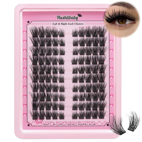 Left & Right Lashes Cluster Wispy Lash Clusters C Curl Cat Eye Cluster Eyelash Extensions Light Volume Look 10-14 mm Left Right Cluster Lashes DIY Individual Lashes by Hushlibaby