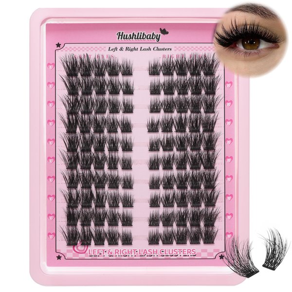 Left & Right Lashes Cluster Wispy Lash Clusters C Curl Cat Eye Cluster Eyelash Extensions Light Volume Look 10-14 mm Left Right Cluster Lashes DIY Individual Lashes by Hushlibaby