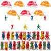 OJYUDD 50 PCS Parachute Toy,Mini Paratroopers Army Parachute Flying Throwing Outside Toys,Tangle Free Throwing Toy Parachute for Toddlers,Party Favors