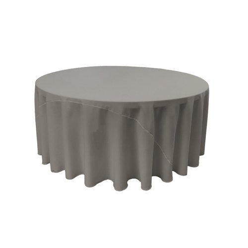 LA Linen Polyester Poplin Washable Round Tablecloth, Stain and Wrinkle Resistant Table Cover 132", Fabric Table Cloth for Dinning, Kitchen, Party, Holiday 132-Inch, Gray Dark, (TCpop132R_Drkgrey142)