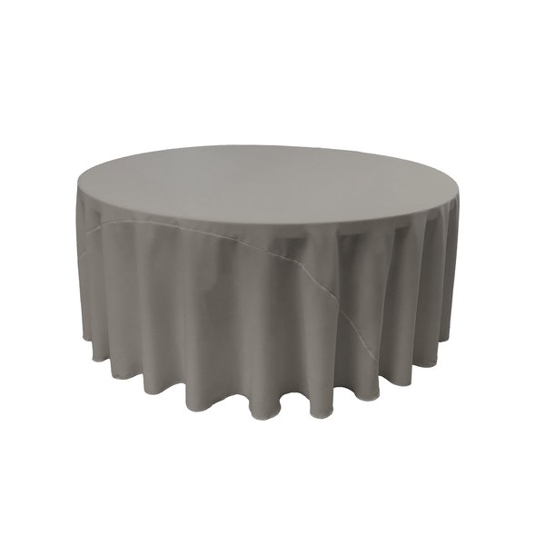 LA Linen Polyester Poplin Washable Round Tablecloth, Stain and Wrinkle Resistant Table Cover 132", Fabric Table Cloth for Dinning, Kitchen, Party, Holiday 132-Inch, Gray Dark, (TCpop132R_Drkgrey142)