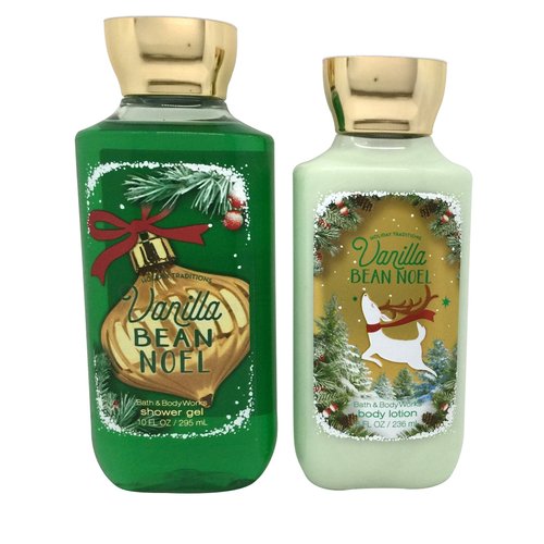 Bath & Body Works Vanilla Bean Noel Gift Set Bundle of Shower Gel and Body Lotion