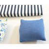 Dollhouse Bedding, 4 Piece Set with Comforter & Pillows, Blanket, Realistic Bedroom Accessories for 6 inch Dolls, 1/12 Scale, Blue White