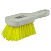 Weiler 44013 8" Utility Scrub Brush, Yellow Polypropylene Fill, Short Handle, Wood Block