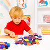 Coopay 300 Pieces 10 Colors Bingo Chips Bulk, 1 Inch Game Tokens Kids Reward, Plastic Learning Counters Disks Counting Discs, Poker Chips Bingo Markers for Math Practice (Style 2)
