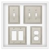 Franklin Brass Classic Beaded Wall Plate, Satin Nickel Single Duplex Outlet Cover, 3-Pack, W35059V-SN-C