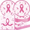 48Pack Breast Cancer Awareness Decorations Party Supplies include 24 plates, 24 napkins for the Breast Cancer Awareness Decorations birthday party Decoration