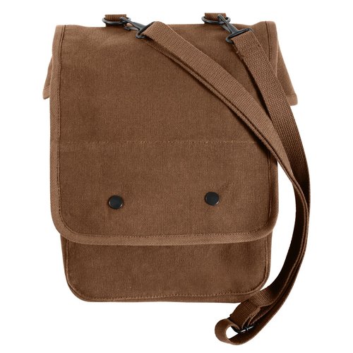 Rothco Canvas Map Case Shoulder Bag, Earth Brown, 12" x 8.5" x 4.5"