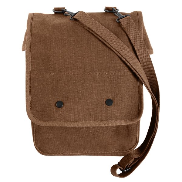 Rothco Canvas Map Case Shoulder Bag, Earth Brown, 12" x 8.5" x 4.5"