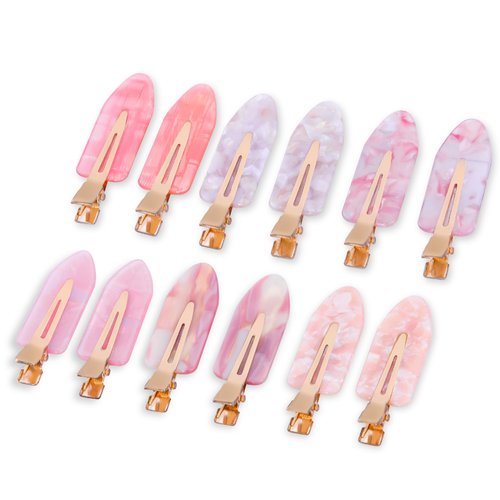 Cptots No Crease Hair Clips Creaseless Hair Clips Makeup Clips No Bend Hair Clips Flat Hair Clip For Styling Non Slip Hair Accessories For Women,Pink,12 PCS