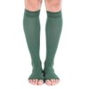 Doc Miller Open Toe Compression Socks Women and Men, 20-30 mmHg Toeless Compression Socks Women, Support Circulation Shin Splints and Calf Recovery, Varicose Veins, 1 Pair (Dark Green, Small)