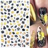 8Sheets Gold Maple Leaf Nail Stickers 3D Fall Nail Art Supplies Holographic Autumn Nail Art Sticker Maple Leaves Design Foils Laser Shiny DIY Nail Art Decoration Thanksgiving Day Manicure Accessories
