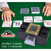 Bemecato Card Shuffler 1-2 Deck, Automatic Electric Playing Card Shuffler, Battery Operated Poker UNO Shuffling Machine, for Family Party Games