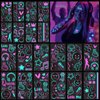 Konsait 20 Sheets Blacklight Tattoos for Kids Adults, Music Notes Body Face Glow Party Tattoos Waterproof Neon Temporary Tattoos for Boys Girls Women Birthday Gifts Glow Party Supplies