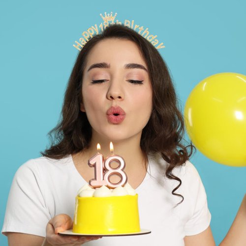 Atoden 18th Birthday Decorations for Girls Happy 18th Birthday Headband 18 Year Old Princess Tiara Crown Gifts for Girls (Gold)