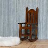 iLAND Miniature Dollhouse Furniture on 1 12 Scale, Dollhouse Chair & Table & Bookshelf & Rug (Classic 4pcs)