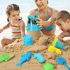 TOY Life Beach Sand Toys for Kids Toddlers - Shark Beach Toys for Kids 3-10, Toddler Sandbox Toy with Sand Bucket, Beach Shovels, Animal Molds Sand Castle Toys, Mesh Bag, Sand Toy for Toddler Boy Girl