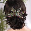 Jumwrit Wedding Hair Comb Handmade Crystal Hair Comb Rhinestone Bridal Headpiece Hair Clip Fashion Hair Accessories for Wedding Bride Bridesmaid（Multicolour）