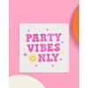 xo, Fetti Party Vibes Only Napkins - 3-ply, 24 pcs | Preppy Party Decorations, Birthdy Party Supplies, Smiley Party Favors, Lightning Cute Smile