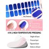 Kalolary Blue Gel Nail Strips, Blue Chrome Full Wrap Gel Nail Polish Stickers, Metallic Mirror Effect Nail Wrap Long Lasting Salon Quality, Nail File & Wood Stick(UV/LED Lamp Required）