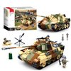 Military Tank Army Set Panther G Medium Tank 2IN1 Tank Model Toy Kits, Inspired WW2 Tank Brick Set, with 3 Soldier Minifigures, Gifts for Aged 6-12 Kids, Compatible with Lego, 725pcs