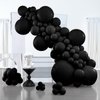 PartyWoo Black Balloons, 127 pcs Matte Black Balloons Different Sizes Pack of 36 Inch 18 Inch 12 Inch 10 Inch 5 Inch Black Balloons for Balloon Garland or Balloon Arch as Party Decorations, Black-Y18