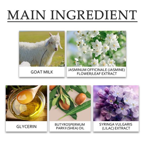 Pure Goat Milk Hand Cream, Goat Milk Lotion, Moisturizing Lotion for Dry Skin-With Shea Butter & Jasmine, Lightweight, Non-Greasy Lilac Scent Hand & Body Cream-60ml (2PCS)
