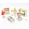 Jzszera Wooden Doll House People of 8 Miniature Figures and 2 Pets, Dollhouse Dolls Family Set- Dollhouse Accessories for Girls Toddler Kids Pretend Play and Imaginative Fun
