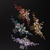 JWICOS Crystal Bride Wedding Hair Comb Rhinestone Bridal Hair Clip Glitter Wedding Hair Accessories for Women and Girls (Red)