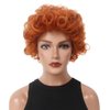 H&Bwig Orange Red Short Curly Wig for Women, 4 pcs set costume Cosplay Wig, Fluffy Wavy Afro Full Wig Party Halloween Costume Wig Reddish Orange Synthetic Hair Wigs