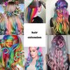 Onemily 16PCS Colored Hair Extensions Clip in, Rainbow Long Curly Wavy Synthetic Hairpieces, Halloween Cosplay Dress Up Fashion Party Christmas New Year Gift for Women and Girls
