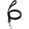 Perri's Plain Leather Dog Leash, Black, 3/4-Inch x 5-Feet